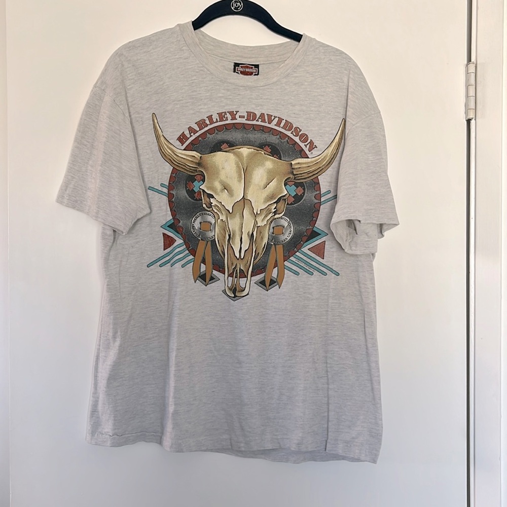 Vintage 1993 Harley Davidson Cow Skull Southern Nevada Las Vegas Strip Shirt